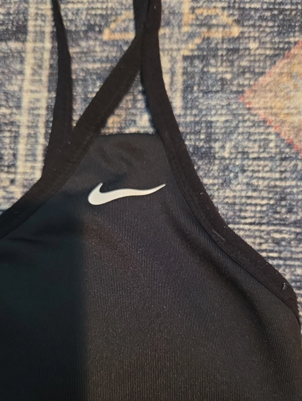 Nike Black Double-Strap Padded V-Neck Sports Bra